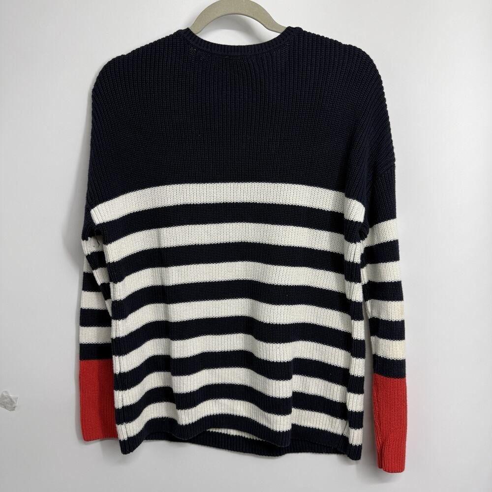 Boden Crewneck Sweater US Size 6 Cotton Ribbed Blue Striped Jumper Nautical Prep - Picture 7 of 10